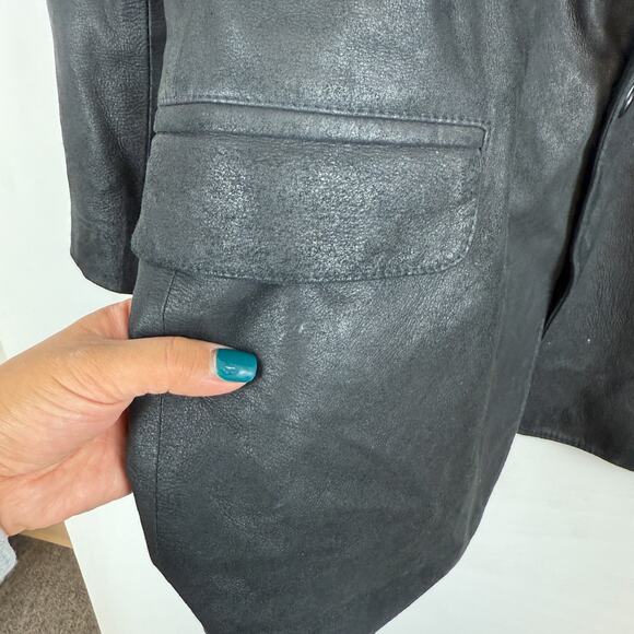 Napoleon Soft Leather Sportcoat Blazer Black Jacket - 42 - Picture 5 of 11
